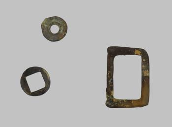 HMS Racehorse buckle; washers