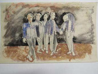 Untitled drawing from Mooragh Internment Camp