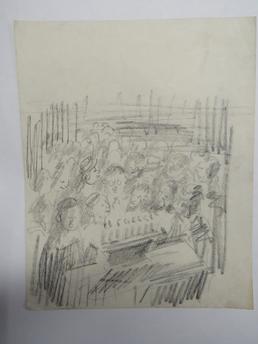 Untitled sketch made at Mooragh Internment Camp