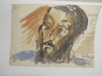 Untitled portrait painted at Mooragh Internment Camp