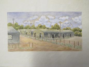 First World War internee watercolour of internment camp…