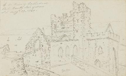 South West View of Cathedral, Peel Castle, Isle…