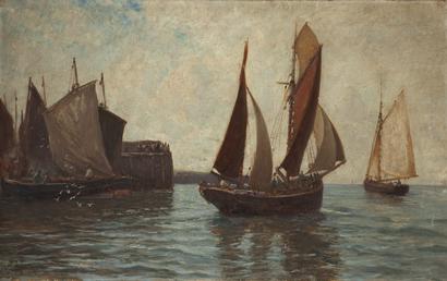 Fishing boats and harbour