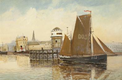 Lugger passing Red Pier