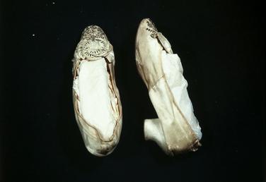 White satin shoes