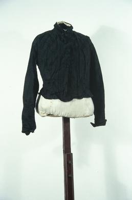 Late Victorian women's black floral brocade jacket