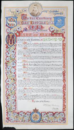 Illuminated address presented to His Excellency Lt Governor…