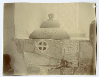 The font with Manx text, Ballaugh Old Church