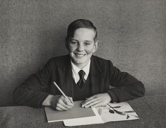 David Allison, seated holding pencil, at Ramsey Grammar…