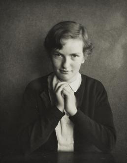 Marjory Kennish, seated in Ramsey Grammar School