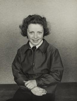Jean Murray, seated in Ramsey Grammar School
