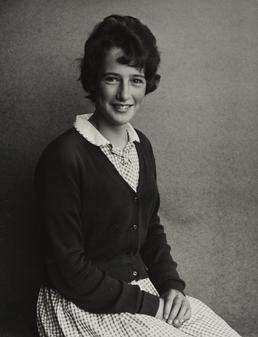 Ann Potter, seated in Ramsey Grammar School
