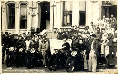 The Manchester Squadron outside Acacia House, Douglas during…