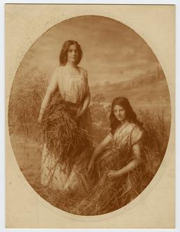 'The Gleaners' modelled by sisters Elsie and Glen…