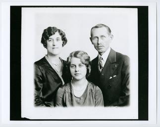 Ilse Steiner flanked by her mother and father…