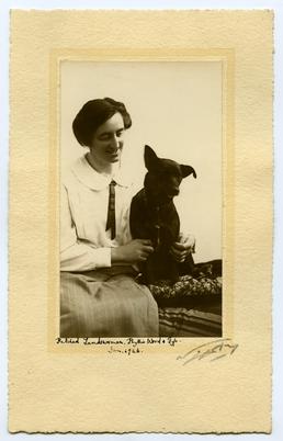Miss Phyllis Wood with Gyp (dog)
