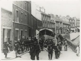 Port St Mary lifeboat in the High Street