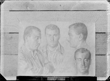 First World War Internee Artwork (Charcoal Portraits), Douglas…