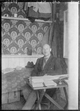 First World War internee Otto Rehbehn inside an…