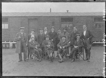 First World War internees in front of an…