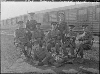 First World War Officers in front of an…