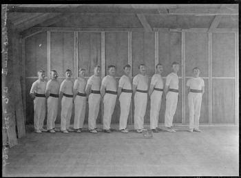 First World War Internee Gymnastic Club inside an…