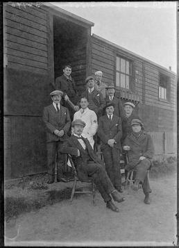 First World War Internees in front of an…