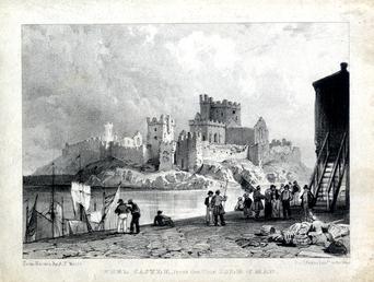 Peel Castle from the pier, Isle of Man