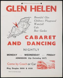 Poster advertising Glen Helen and its attractions, particularly…