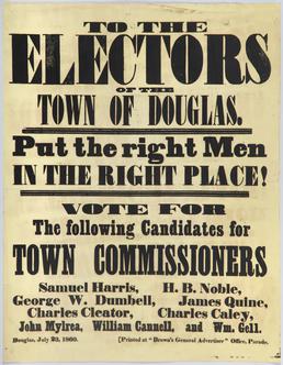 'To the electors of the town of Douglas…