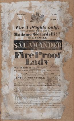 'Madame Gerardelli. The female Salamander FireProof Lady', George…