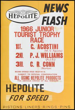 'Hepolite News Flash' poster celebrating success in the…