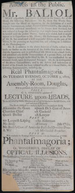 Phantasmagoria and other entertainment, Assembly Room, Douglas
