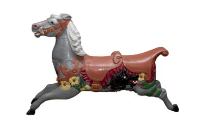 Painted wooden carousel horse from Silverdale Glen