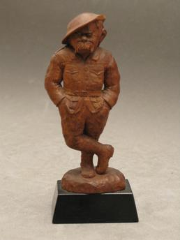 Knockaloe Camp carved figure of First World War…