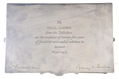 Silver writing box presented to Hall Caine