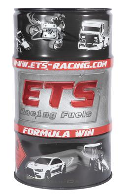 Empty 'Formula Win' race fuel drum
