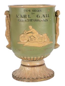 Large stoneware urn in memory of Karl Gall