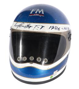 Racing helmet worn by Lowry Burton